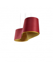 Lampa wisząca drewniana New Wave czerwona LZF