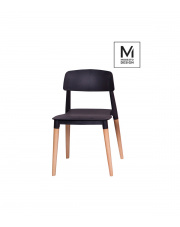 Krzesło ECCO czarne - polipropylen, podstawa bukowa Modesto Design
