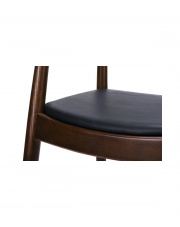 Krzesło KENNEDY ciemnobrązowe - drewno jesion, ekoskóra King Home
