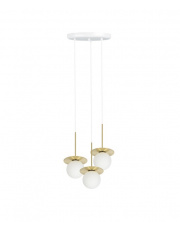 Lampa wisząca Borra B 3P biała/mosiądz Ummo